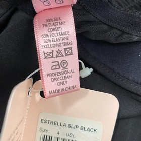 Agent Provocateur Estrella Black Silk Slip Dress AP4 Large NWT
