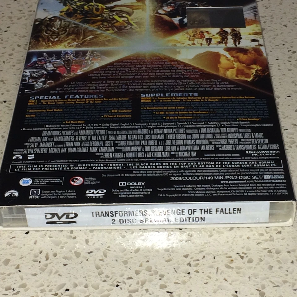 DVD - TRANSFORMERS: REVENGE OF THE FALLEN SPECIAL EDITION - NEW, SEALED - Image 3 of 4
