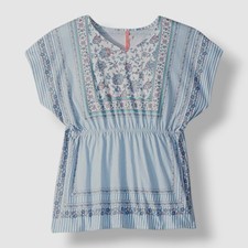 Seafolly Kid's Girl's Blue Striped Floral Pop Palace Cover-Up Swimwear Size OS