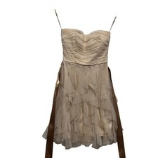 Juniors Strapless Fairy Dress 1 Champagne Glitter Tulle Ruffle Coquette Ethereal