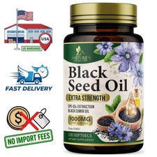 Black Cumin Seed Oil 1000mg Nigella Sativa 120 Softgels, 60 Day Supply