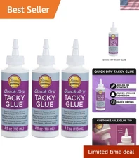 Voted America’s Favorite - Aleene's Quick Dry Tacky Glue 3-Pack, Craft Must-Have