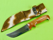 Vintage US Custom Made Geo Nativo Large Bowie Hunting Knife w/ Sheath