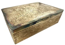 Franz Von Defregger Silver Letztes Aufgebot Cedar Lined Humidor Cigar Box