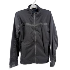 J Lindeberg Mens Black Full Zip Golf Jacket Size M Lightweight Athleisure