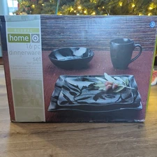 Mainstays Home Alexandria 16 Pc Service for 4 Floral Design Dinnerware Set NEW 