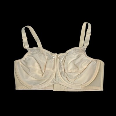 Bali Bra 38DD Full Coverage 0180 Lace Comfort U Flower Full Figure Peach Beige