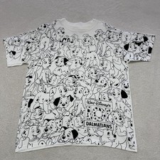 Disney 101 Dalmatians Vintage T Shirt Single Stitch AOP 90s XL