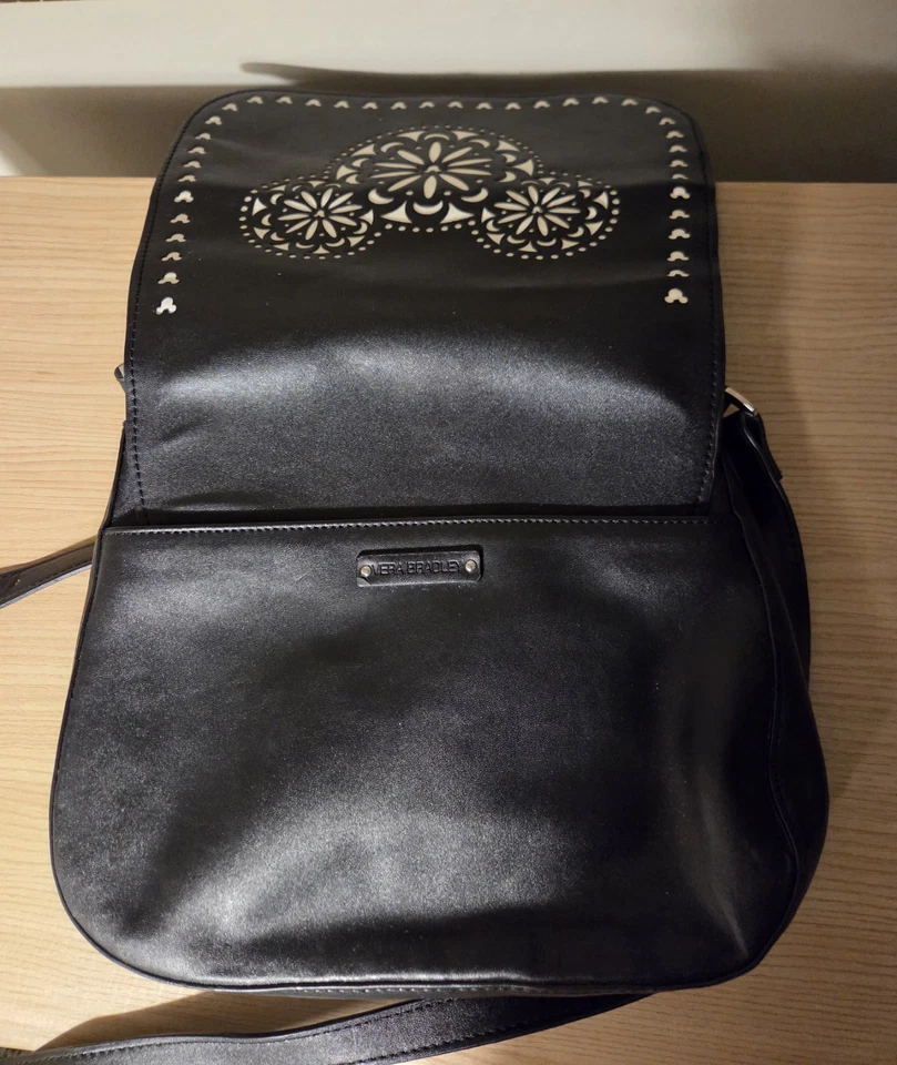 VERA BRADLEY Disney Parks Mickey Mouse Icon Laser Cut Crossbody Bag Black/White - Image 2 of 4