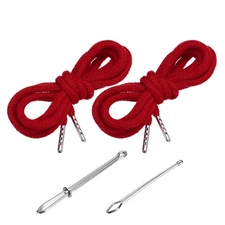 2pcs 51 Inch Replacement Drawstring Cords with Threaders, Deep Red
