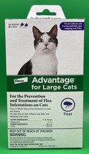 Advantage Flea Treatment for Large Cats over 9 Lbs - 2 Doses Factory Sealed