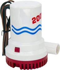 2000GPH Bilge Pump Boat Marine Submersible Water Pump Non-Automatic 1-1/8" 12V