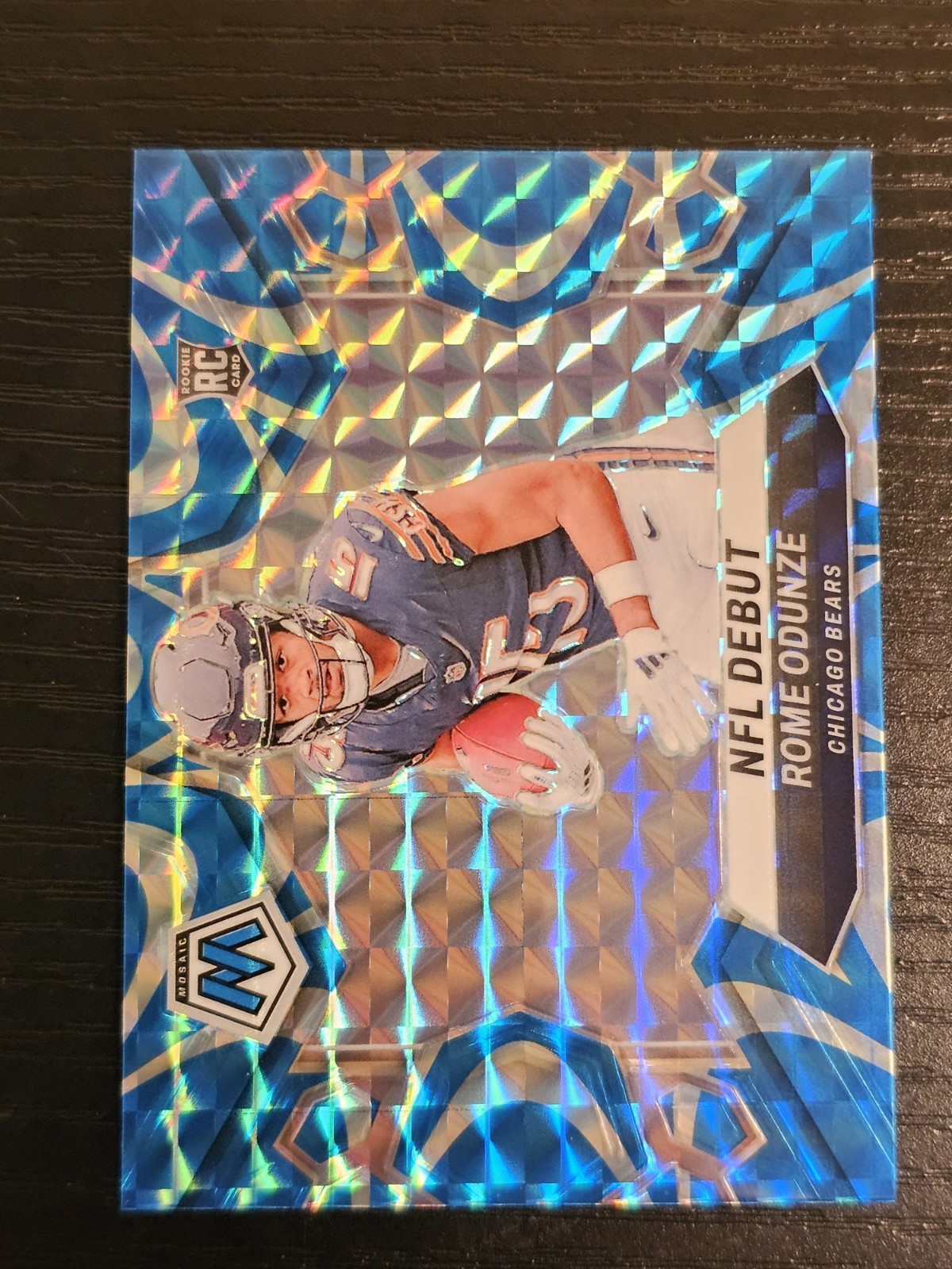 2024 Panini Mosaic - NFL Debut Rome Odunze #281 Reactive Blue Mosaic Prizm (RC)