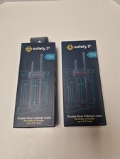 NIB Safety 1st Double Door Baby-Proofing Cabinet Locks - 2 - 2pks of 2 Charcoal