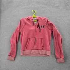 Victoria's Secret PINK Women Hoodie L LOVE Activewear Logo Zipper