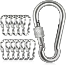 Locking Carabiner Clips, Stainless Steel Spring Snap Hook Locking Carabiner Heav