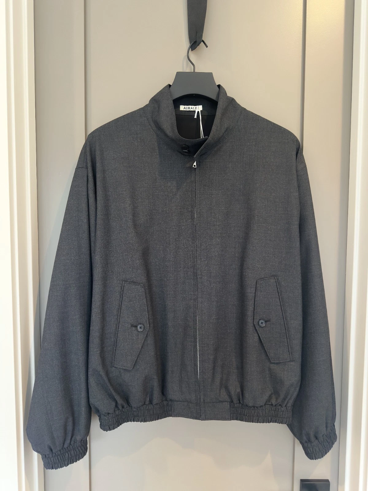 Auralee Ultra Fine Tropical Wool Zip Blouson Charcoal 5 NWT Harrington SS26 image 2