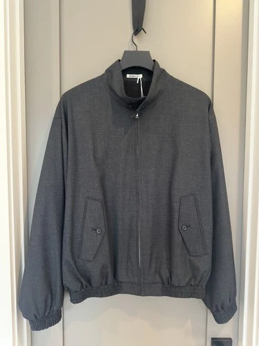 Auralee Ultra Fine Tropical Wool Zip Blouson Charcoal 5 NWT Harrington SS26 image 2