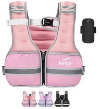 Weighted Vest Woman Men 8lbs Weight Zipper Front Rucking 8 lbs, Pink
