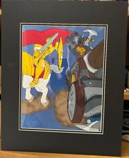production animation cel -King Arthur #318 -OS MATTED- 16"x20"- see 25% off SALE