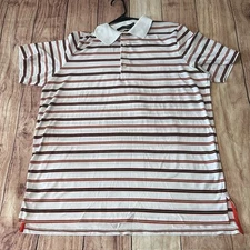 RLX Polo Ralph Lauren Golf Polo Shirt White Striped Men's Large