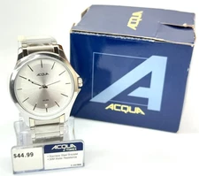 Men’s ACQUA by TIMEX WR 30M Stainless Steel Wristwatch Silver Tone Analog READ