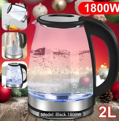 1800W 2L Wasserkocher, Borosilikatglas Wasserkocher