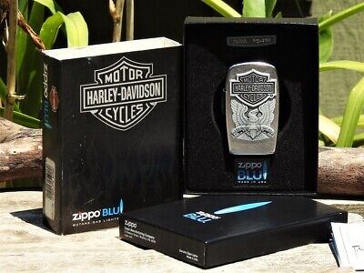 Zippo Lighter - Harley Davidson Made in USA BLU - Bar and Zippo Lighter - Harley Davidson Made in USA BLU - Bar and