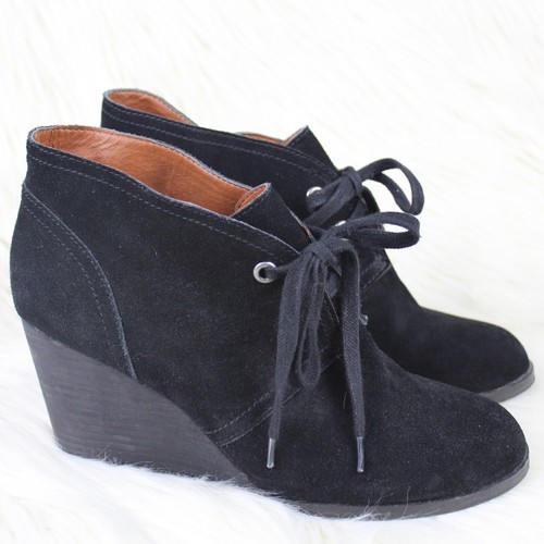 Lucky Brand Sway Black Suede Wedge 