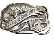 Bass Anglers Sportsman Society Fisherman Brass Belt Buckle USA Gift