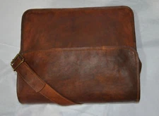 Mens Genuine Leather Cowhide Brown Crossbody Shoulder Satchel Messenger Bag.....