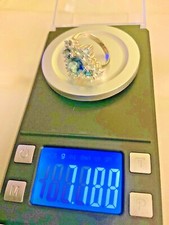 Blue Topaz Aquamarine Stones Set In Sterling Silver size 6 Cocktail Ring