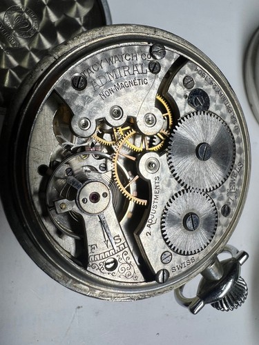 Admiral pocket watch 49.5 mm by Tacy Watch non magnetic 7 Jewels running - Picture 3 of 20