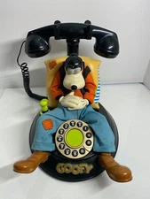 Telemania Vintage Walt Disney Goofy's Animated Talking Corded Telephone Works!!!