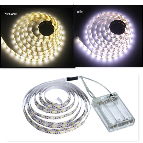1-5m Battery Operated LED Light Strip Tape Flexible Waterproof White Yelow Multi - Picture 2 of 37