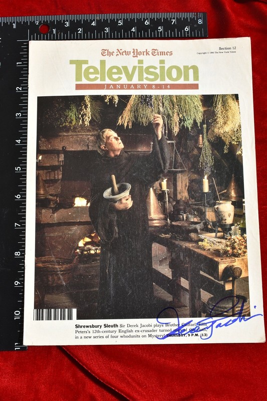 SIR DEREK JACOBI ny times IN PERSON signed autograph photo Magazine cover