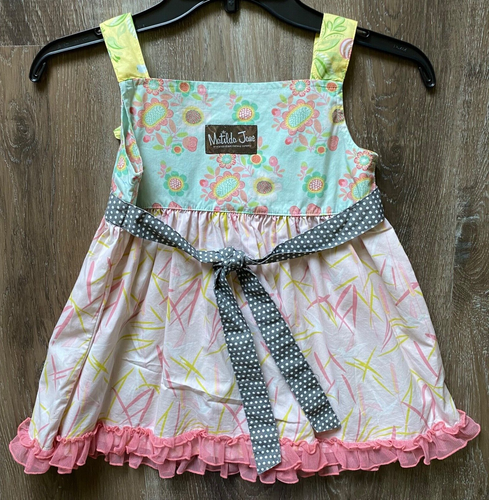 MATILDA JANE multicolor floral patterned sun top~girl's size 8~sleeveless~tulle - Picture 3 of 3