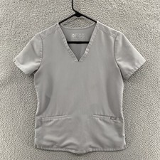 Figs Top Women Extra Small Gray Scrubs Oversized Technical Collection Nurse