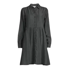 TIME AND TRU - VARIOUS PLUS SIZES - Charcoal Button-Down Shirt Dress - NEW!