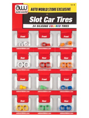 Auto World NEW 4Gear 24 Colored Silicone Replacement Tires (6 Colors) SCM161