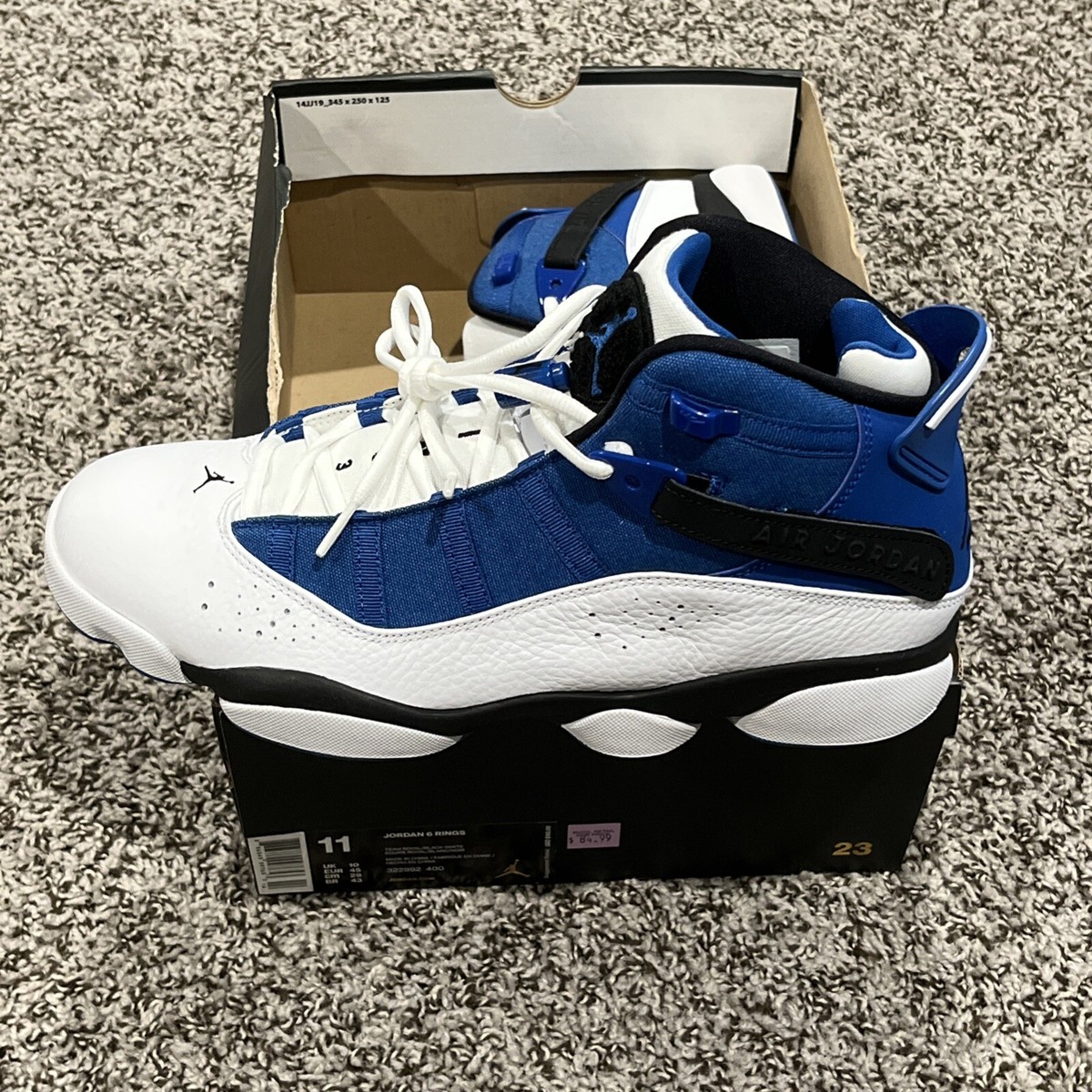 Nike Air Jordan VI Rings White Team Royal Black 2016 322992-400