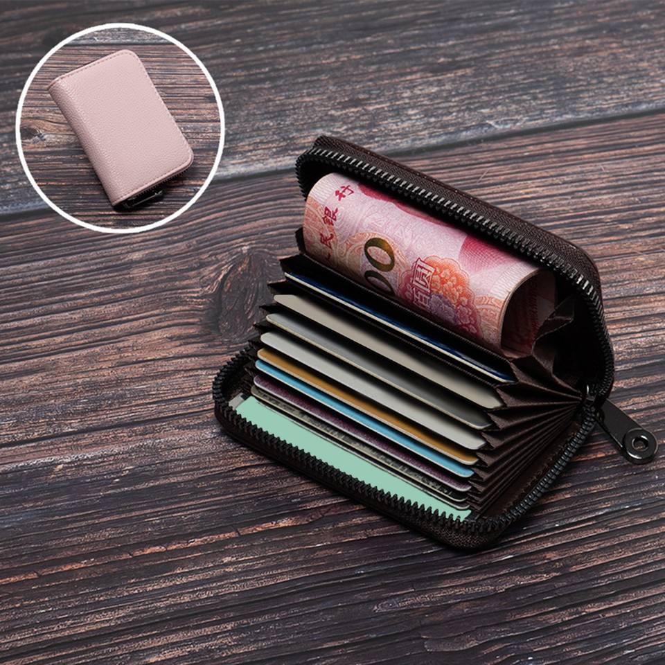 Card Holder Secure Card Wallet Stylish Men's Faux for