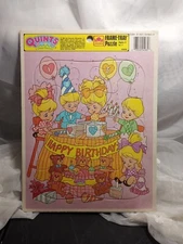 Vintage Quints 5 Times The Fun  Golden Frame Tray Puzzle Happy Birthday