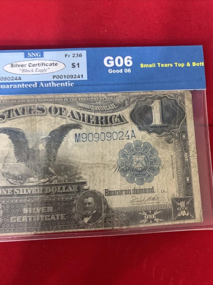 1899 $1 Silver Certificate Black Eagle SNG GO6 FR#236 - Image 3 of 4