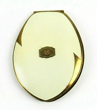 Vintage Elgin American Enameled Compact w/Cream Rouge 1938 CPS Co. Safety Award