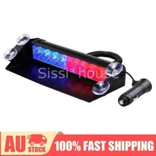 8 LED Red Blue Car Warning Strobe Flash Light Dash Urgency 3 Flashing Lamp 12V