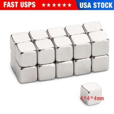 20-100Pcs Neodymium N38 Block Square Cube Magnets Strong Rare Earth 4x4x4mm