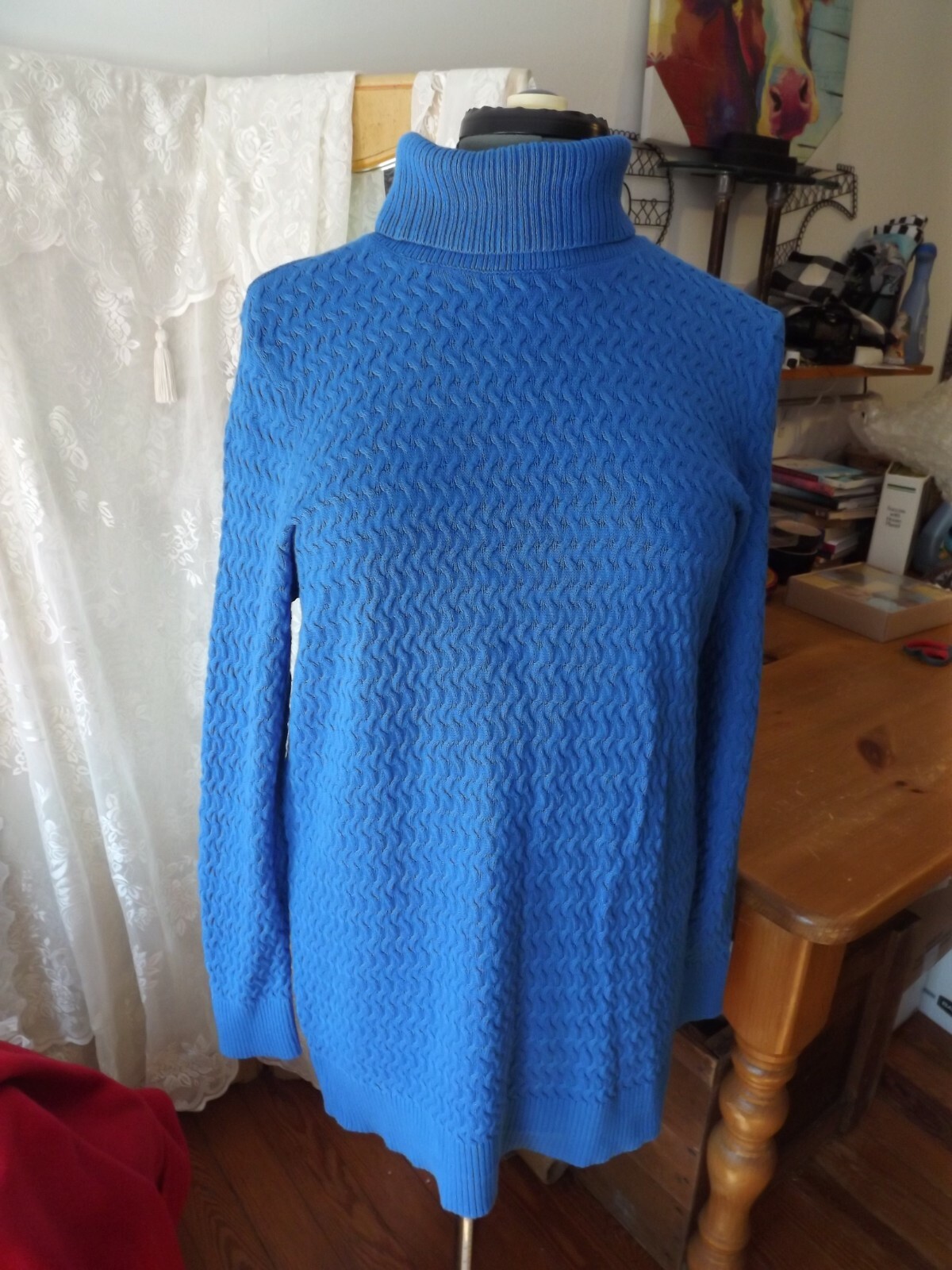 royal blue turtleneck sweater
