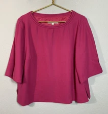 Trina Turk Crepe Corded Neckline Suiting Fabric XXL Slitting Sleeves Plus