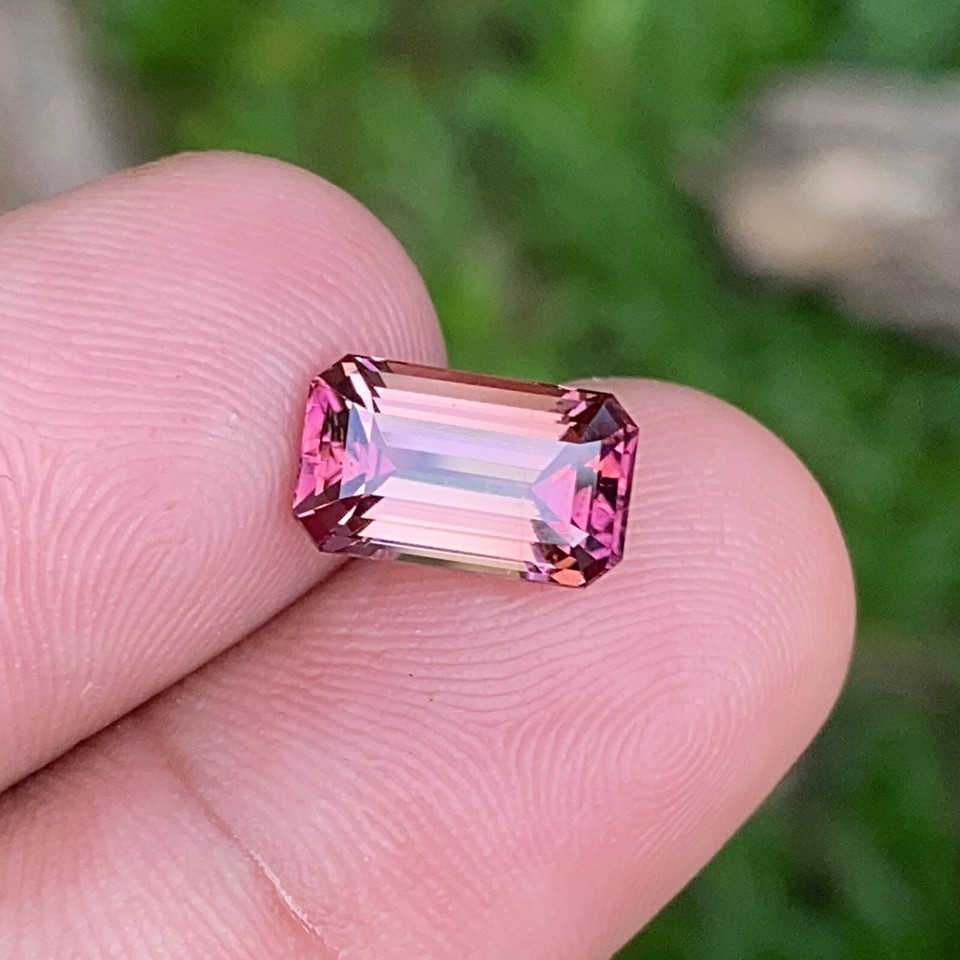 RAREST TRICOLOR TOURMALINE 3.11 CTS , NATURAL WELL CUT AMAZING